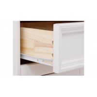 Balcão aparador buffet branco lavado de madeira maciça com 2 portas de vidro 2 portas de madeira e 2 gavetas branco lavado | Melissa